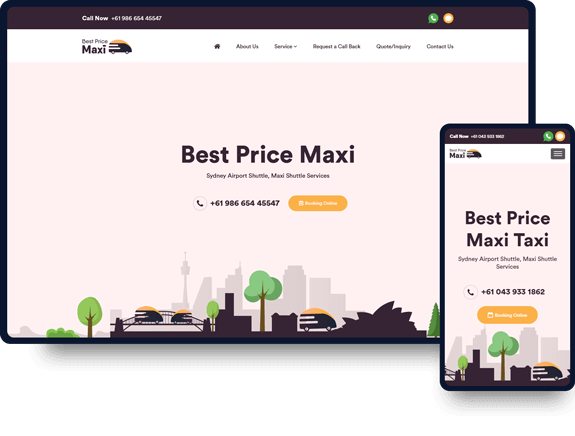 Website Design and Development work sample of Best Price Maxi