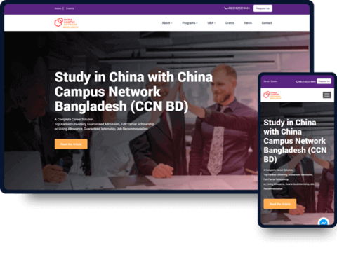 Website Design and Development work sample of China Campus Network Bangladesh