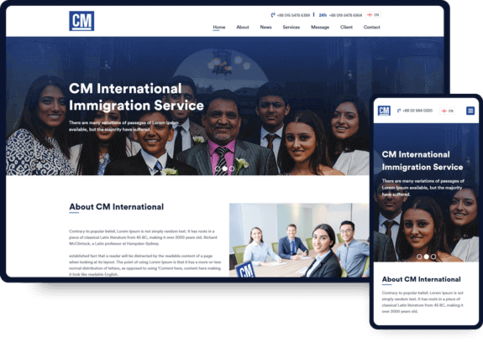 Website Design and Development work sample of CM International Immigration Service