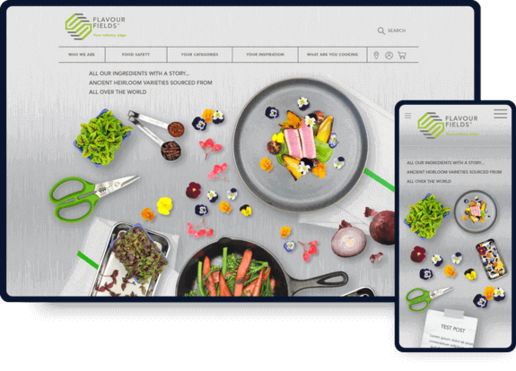 Website Design and Development work sample of Flavour Fields