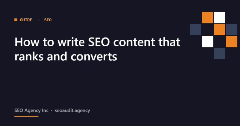 How to write SEO content that ranks and converts