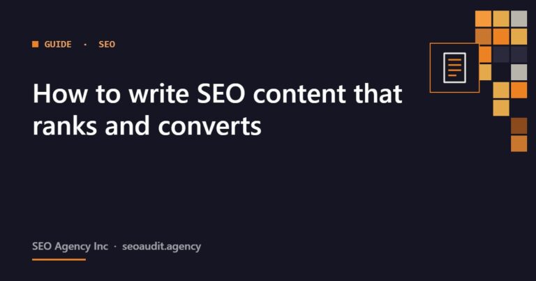 How to write SEO content that ranks and converts